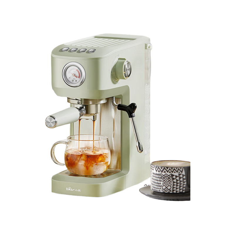 小熊(Bear)咖啡机 家用小型意式全半自动 20Bar泵压式高压萃取 办公室小白 KFJ-N12L8
