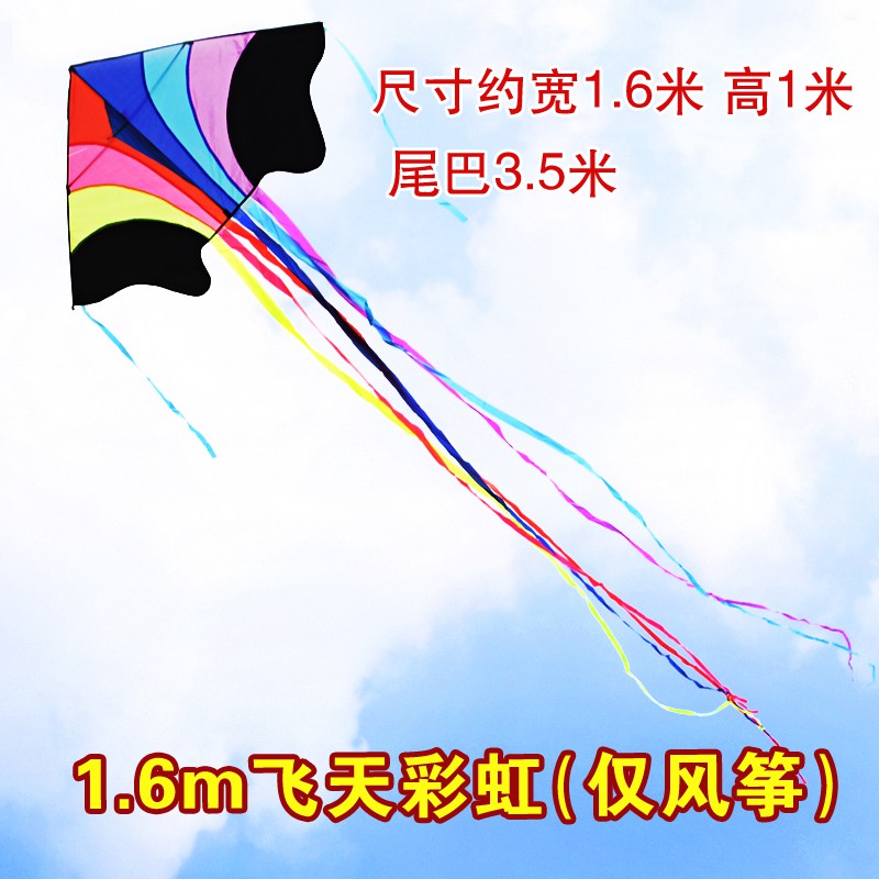 2020新款儿童风筝成人特大巨型抗大风微风易飞初学者飞天彩虹风争创意 三维工匠 1.6m飞天+26cm水晶轮+1_300
