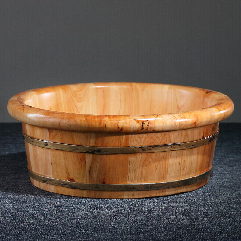 实木泡脚盆木盆洗脚木桶家用小号泡脚桶足浴盆喜盆结婚陪嫁盆安心抵