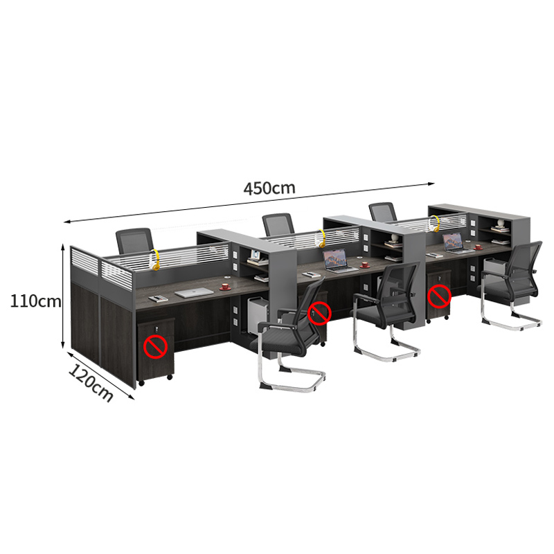 芙瑞塔隔断工位 六人位+椅套高清大图