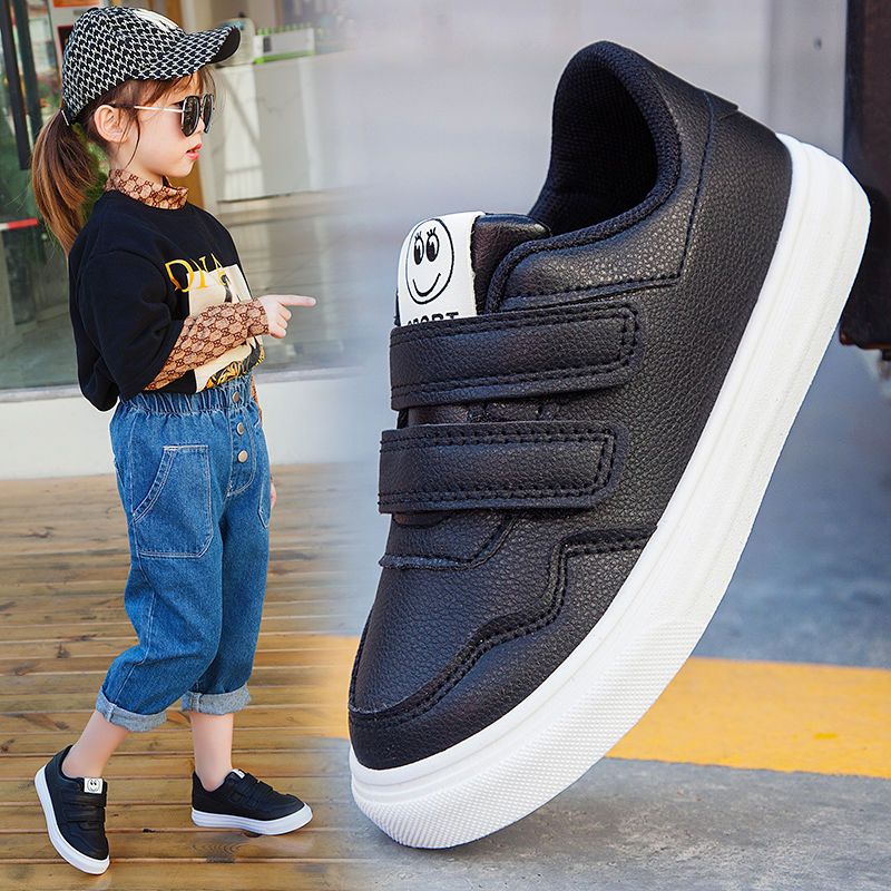 儿童小白鞋女童网鞋男童板鞋新款中大童透气白色小学生休闲运动鞋