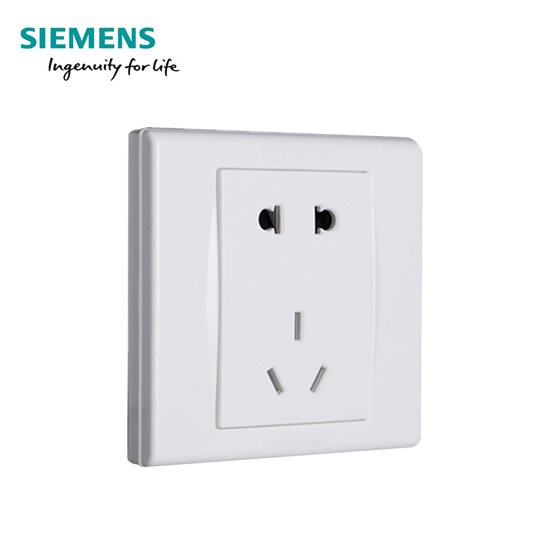 西门子(SIEMENS)开关插座面板86型品宜雅白家用五孔USB一开带16A空调墙壁