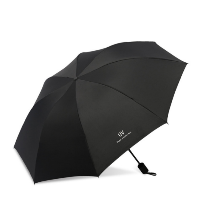 铂廷 UV三折叠黑胶晴雨伞 26CM