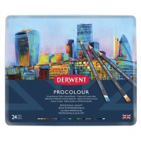 DERWENT PROCOLOUR 24 英国进口得韵 24色专业型彩铅铁盒套装
