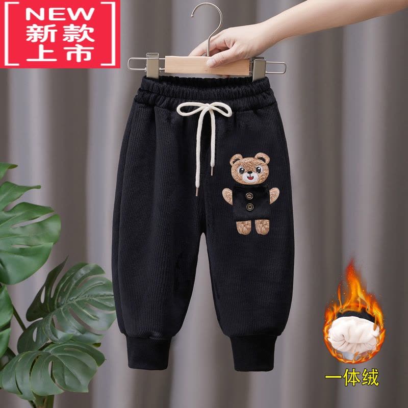 可莉允男女童秋冬加绒长裤儿童一体绒裤子宝宝外穿保暖裤童装新款束脚裤图片