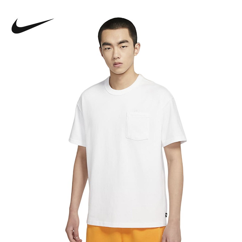 nike耐克男口袋t恤2022夏季新款宽松纯棉休闲刺绣舒适dq9296-100