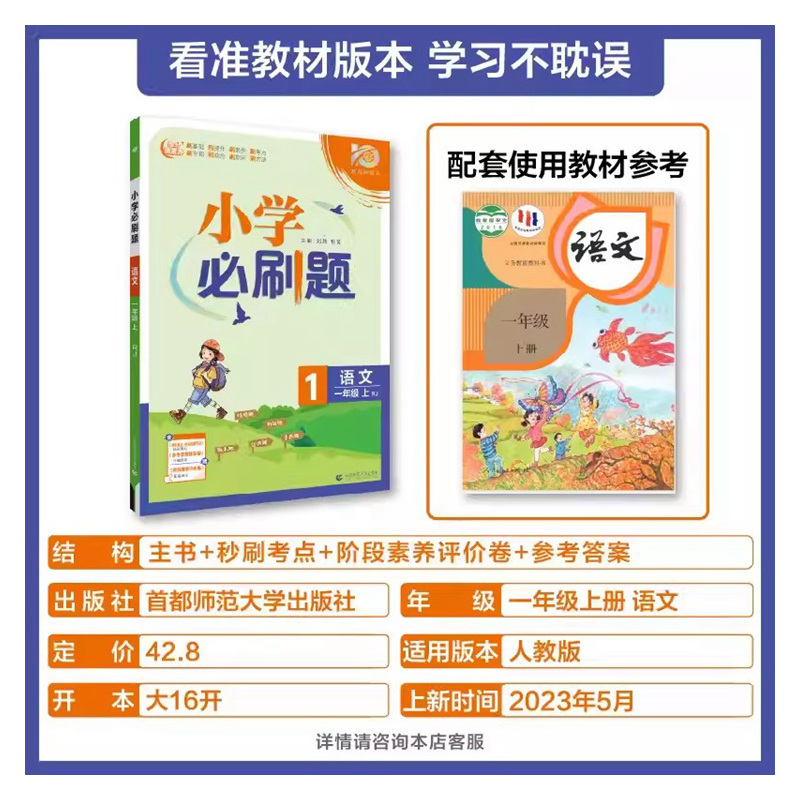 语文人教版 五年级上 [正版]河北专版2024新版小学必刷题一二三四五六年级下上册语文数学英语RJ人教版JJ冀教版同步练