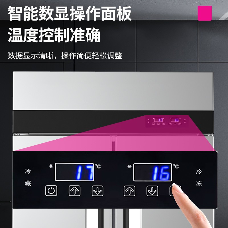 乐创(lecon)商用六门冰柜 立式厨房保鲜柜节能压缩机 工程标准款全冷冻 LC-J-LBC01 220V