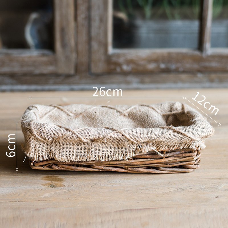 美帮汇麻里柳编花器 花篮 收纳篮筐 ZAKKA北欧美式装饰菜篮果篮 C小篮筐麻里柳编花器