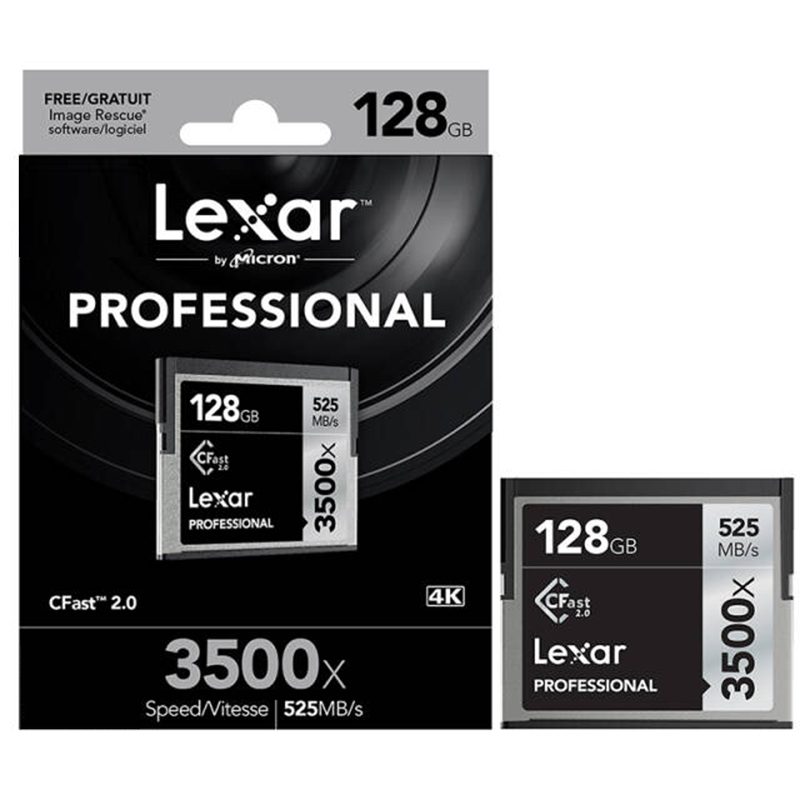 雷克沙(Lexar)128GB CFast 2.0卡3500X读525MB/s写445MB/s单反相机内存卡摄像机存储卡高清大图