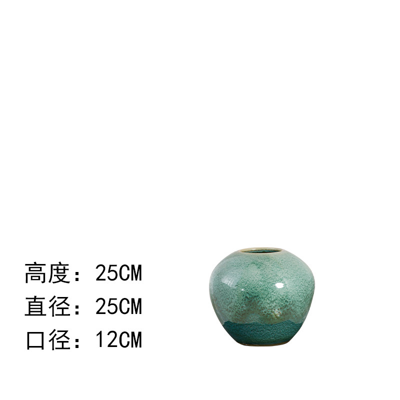 景德镇陶瓷落地大花瓶客厅玄关花插花器陶罐酒店欧式装饰家居摆件收纳袋 三维工匠 小三件套小中大一套价格不带花