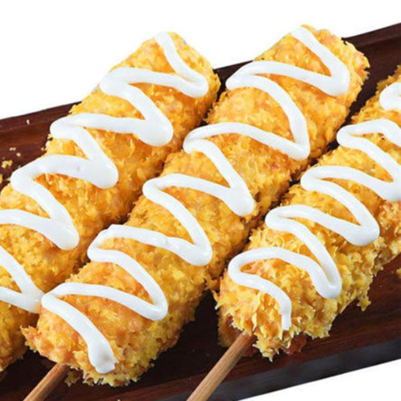 爆浆拔丝芝士热狗棒拉丝韩国油炸半成品炸烤芝士棒脆皮肠炸串 芝士