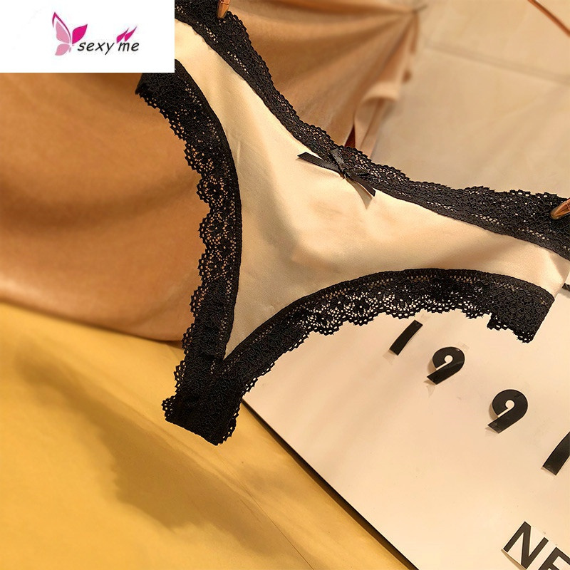 欧美性感蕾丝女士内裤绸缎隐形丁字裤女诱惑fishbasket