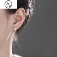JiMi和田玉白玉耳钉女养耳洞银耳饰睡觉免摘小众高级感耳环2022新款潮 温润有灵白玉款6mm一对