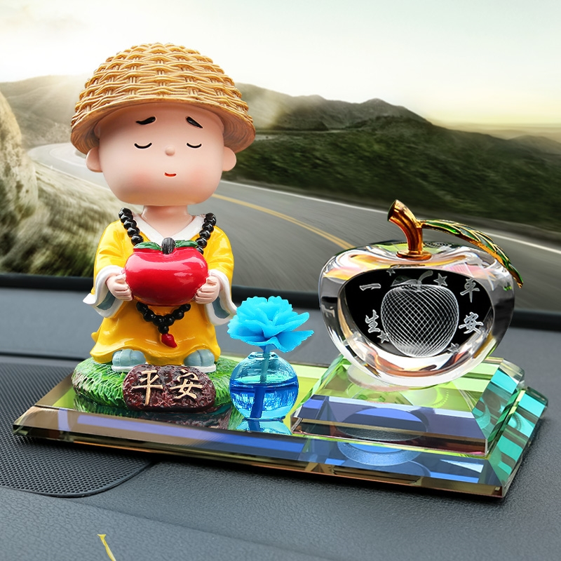 闪电客汽车摆件车载香水瓶太阳花摇头中控台装饰用品大全小车内饰品