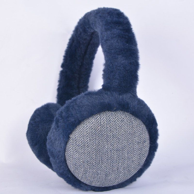 黑色冬季后戴耳罩男毛绒保暖耳套耳暖护耳后带保暖耳捂加厚大隔音耳套