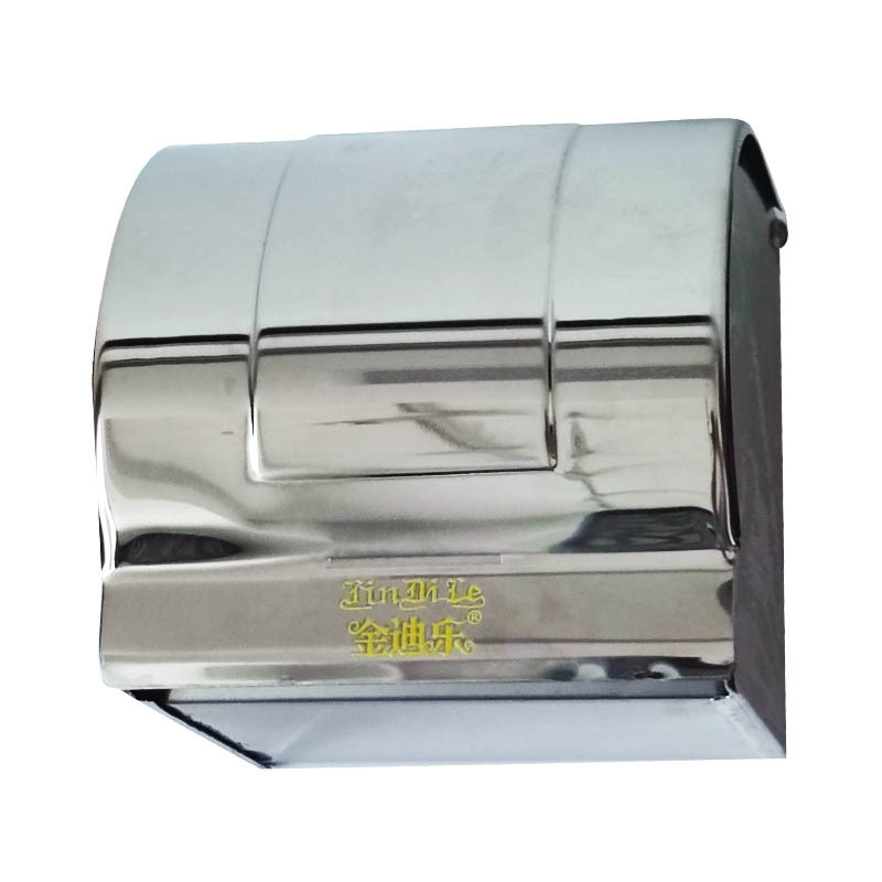 金迪乐浴室不锈钢卷纸筒壁挂纸巾盒厕所纸盒12.5*12cm/个高清大图