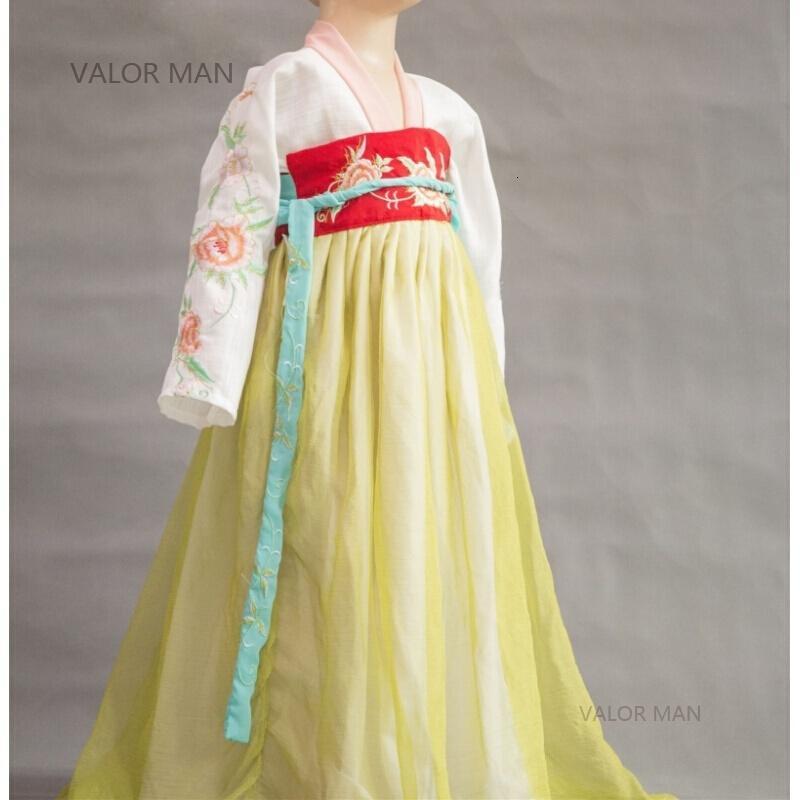 儿童汉服春夏小清新古装公主裙齐胸襦裙女童古装日常飘逸仙女上衣+襦裙浅绿色
