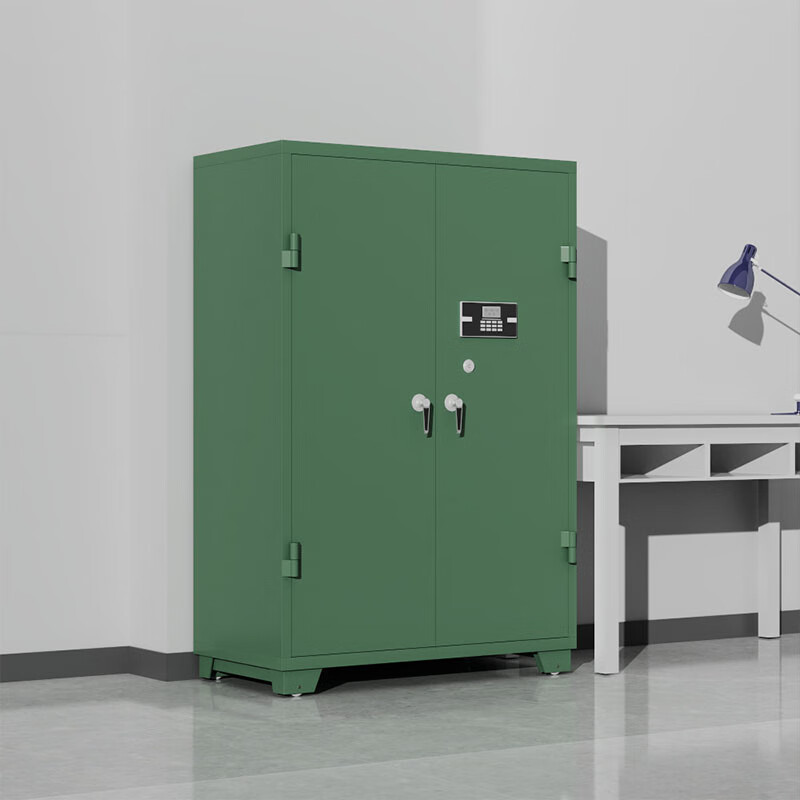 富路达加厚款军绿色钢制存放柜密码锁1.5米高高清大图