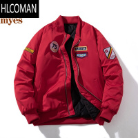 HLCOMANmYes美式潮牌棒球服飞行员夹克棉衣潮复古加厚外套男