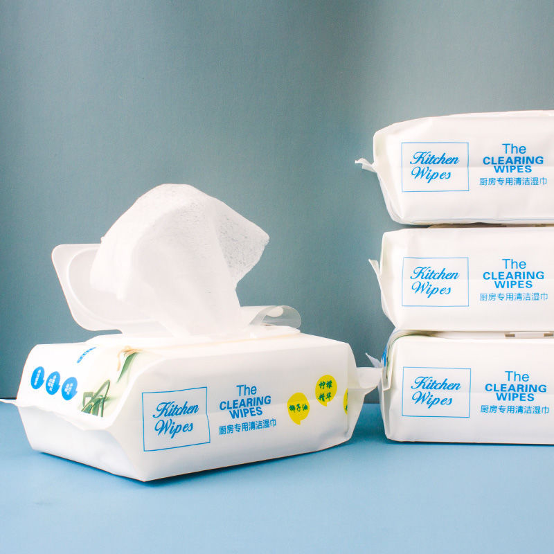 厨房专用纸巾湿纸巾吸油湿纸巾抽纸油污湿纸巾除油清洁湿巾10包800抽