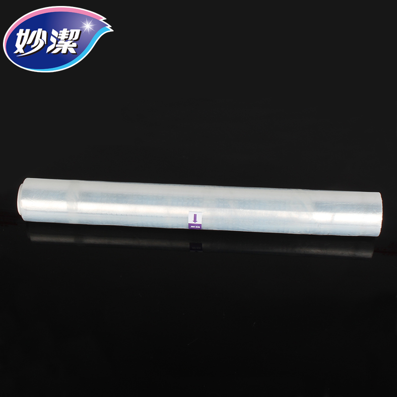 妙洁点断式保鲜膜断点式免刀撕PE30cm大号一次性可加热蔬菜30cm*50m*6卷高清大图