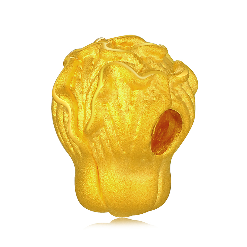 中国黄金足金百财白菜吊坠黄金吊坠女士配饰项链宝首饰锁骨链计价