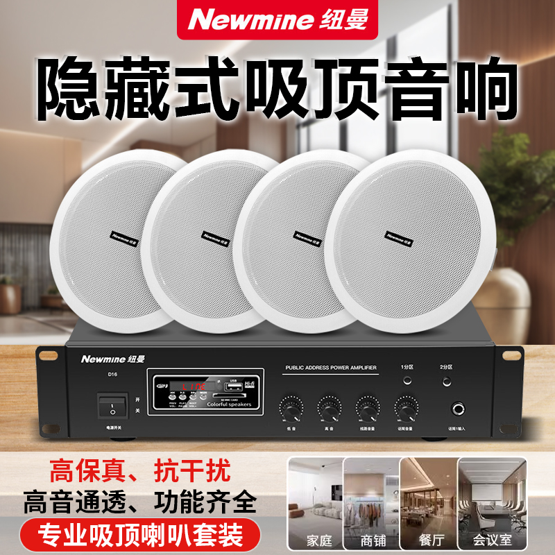 纽曼(Newsmy)功放吸顶音响 R12 6英寸一拖二高清大图