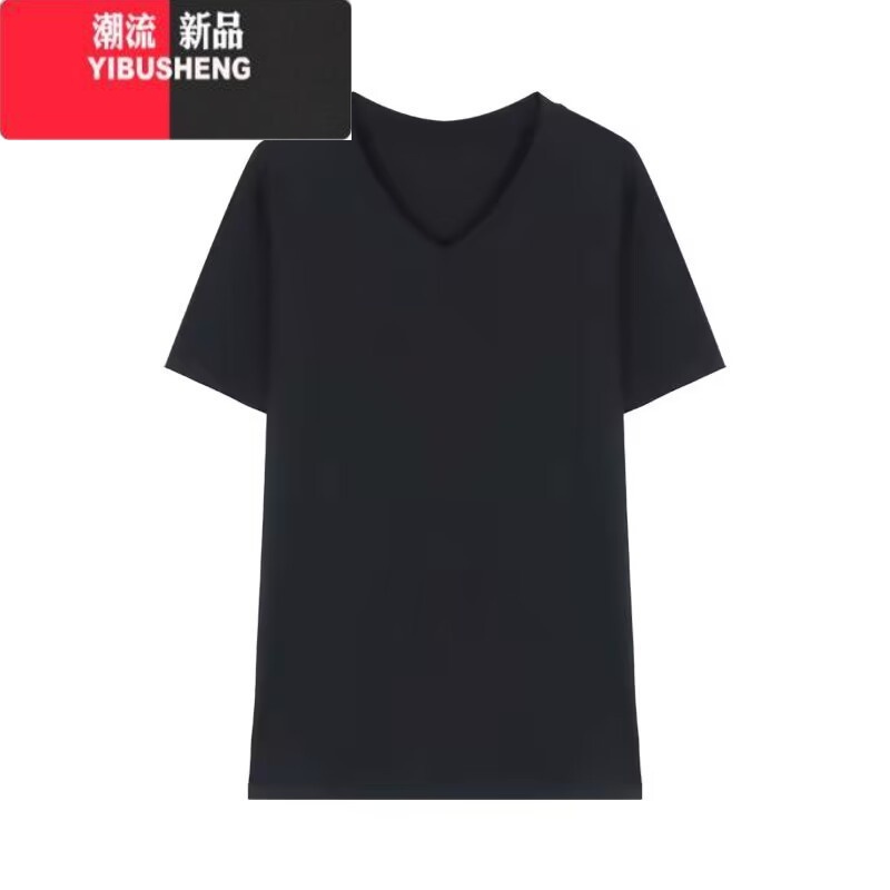 YIBUSHENG白色胖mm大码300斤落肩短袖T恤女季宽松慵懒风梨形身材连衣裙子