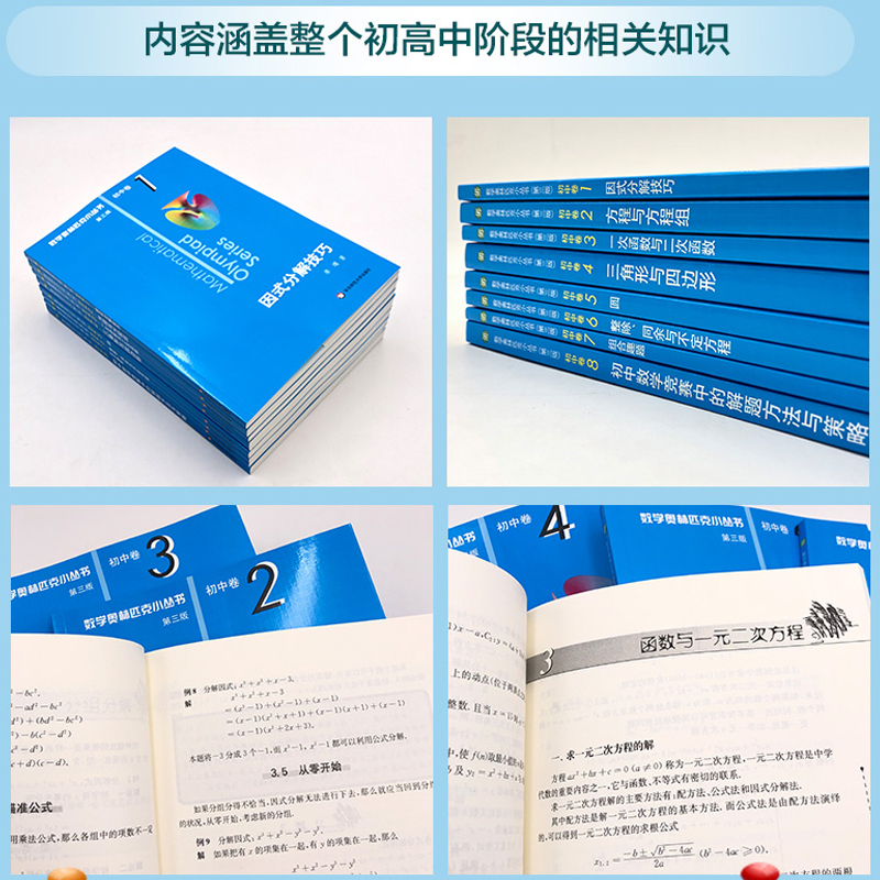 视频版❤初中卷8:初中数学竞赛中的解题方法与策略 初中通用 [正版]奥林匹克小丛书初中卷数学小蓝本全8册第三版 初中数学