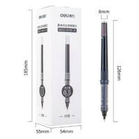 得力S659直液式走珠笔替芯0.5mm全针管(黑)(10支/盒)