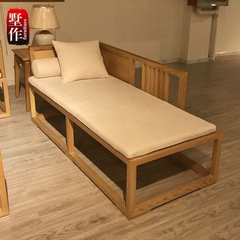 新中式沙发 现代简约样板房会所客厅布艺沙发组合 禅意实木沙发图片