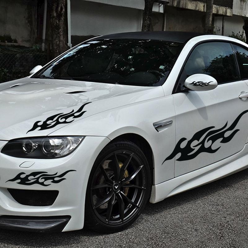 车贴遮挡划痕个性创意车身火焰贴纸汽车拉花保险杠刮痕贴防水