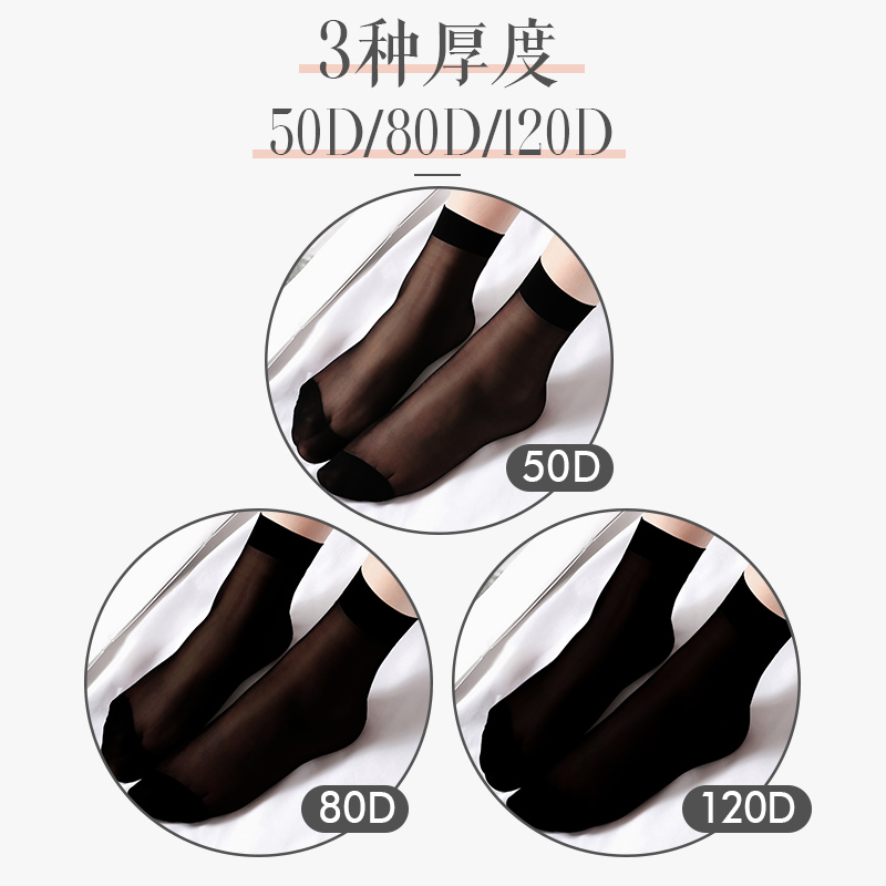 浪莎丝袜女士春秋加厚短袜耐磨防勾肉色袜子冬季天鹅绒黑色中天色高清大图