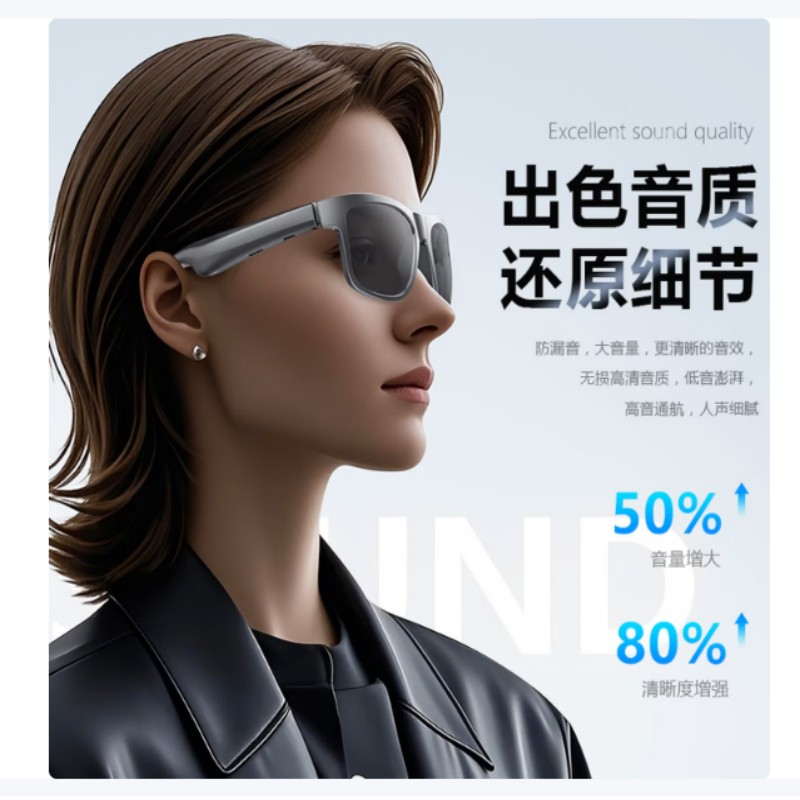 米狗智能眼镜M1000 1080P高清显示 AR实景导航 时尚轻盈设计 无线蓝牙连接高清大图
