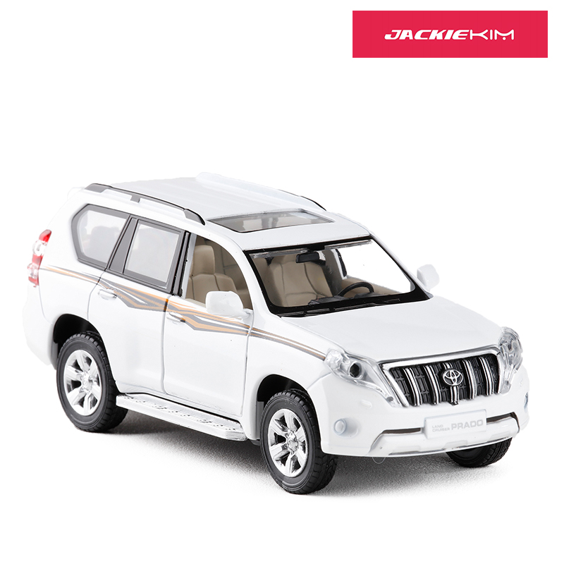 132丰田霸道普拉多suv合金汽车模型仿真车模声光回力玩具车白色参数