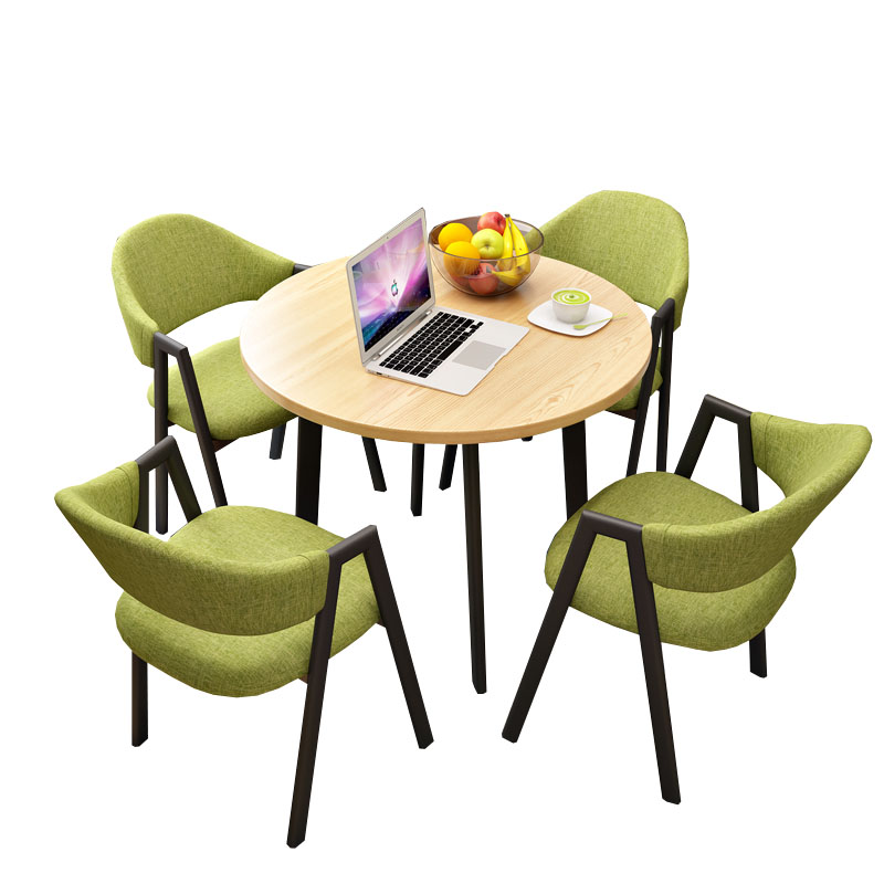 锦北 洽谈桌简约奶茶店桌椅组合休息区谈判桌北欧风会客接待桌 组合七