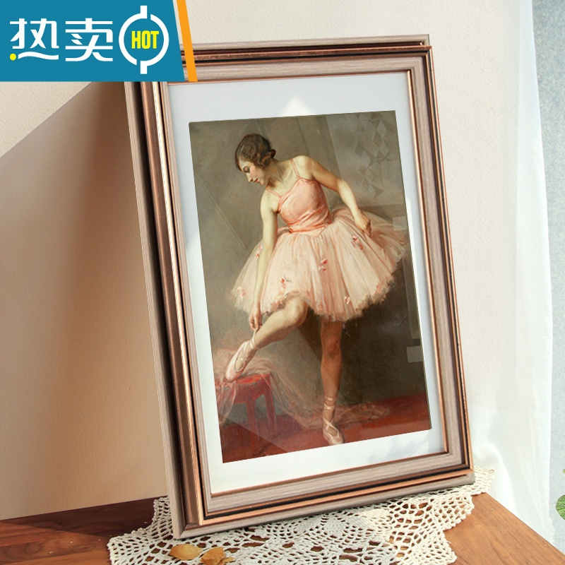 敬平装裱挂墙创意美式画框创意5075厘米大相框定制20 24 36寸16 4开8k 浩灰 4开挂式[可放38*53cm]