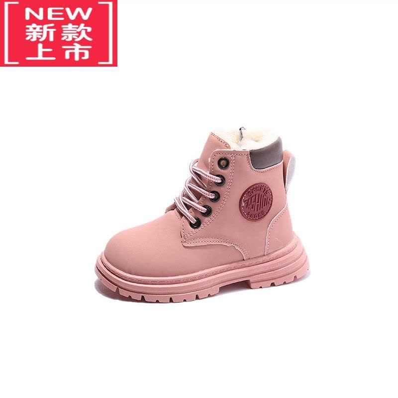 可莉允儿童厚实大棉马丁靴2022冬季新款加厚保暖雪地靴男童女童短靴棉鞋图片