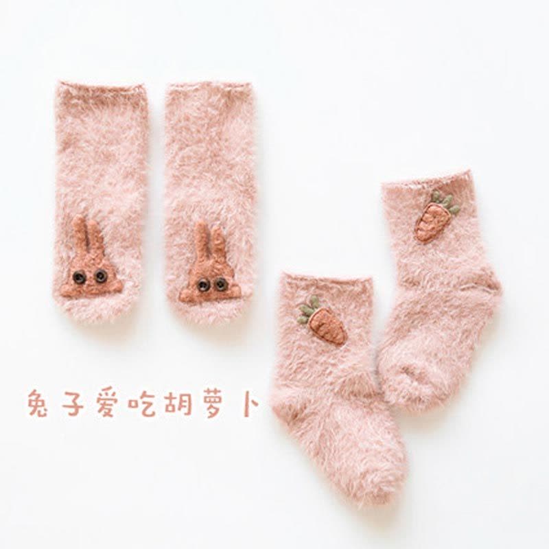 2双装秋冬加绒加厚保暖卡通可爱婴儿袜子宝宝保暖袜子儿童宝宝袜子 童装配饰 婴童袜图片