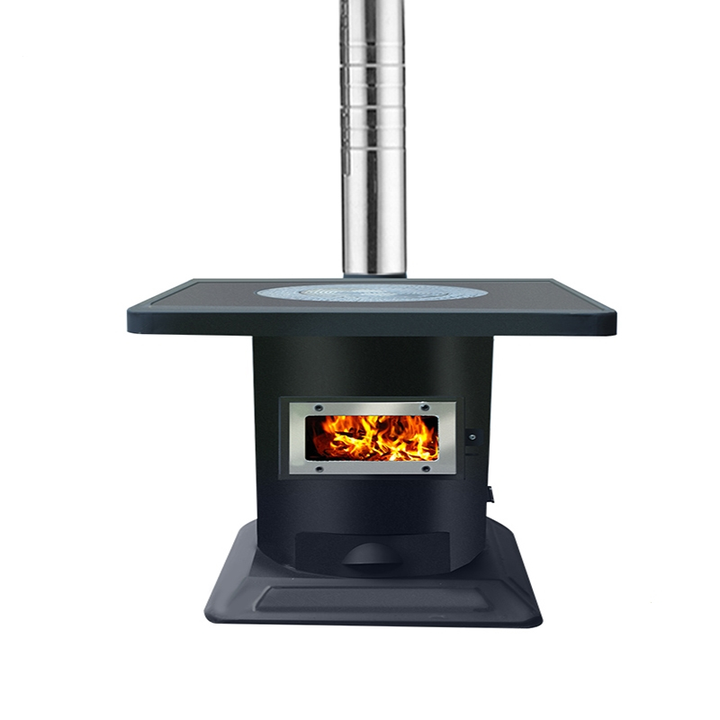 魅扣新款农村气化柴火炉家用室内烧木柴煤炭回风炉铸铁内胆取暖炉