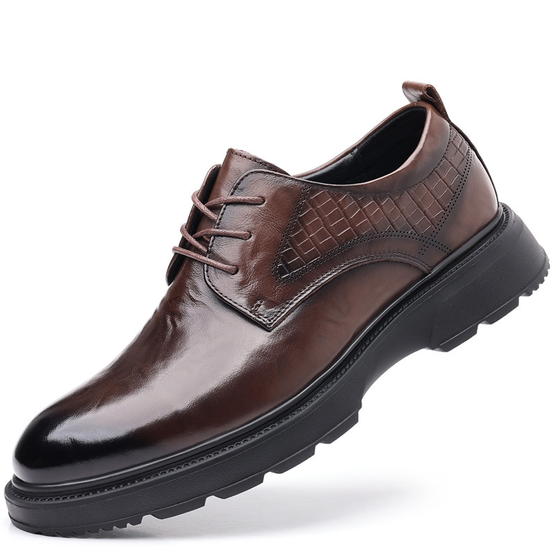 男鞋新款英伦风商务休闲鞋男士软底皮鞋真皮百搭透气潮鞋工装鞋