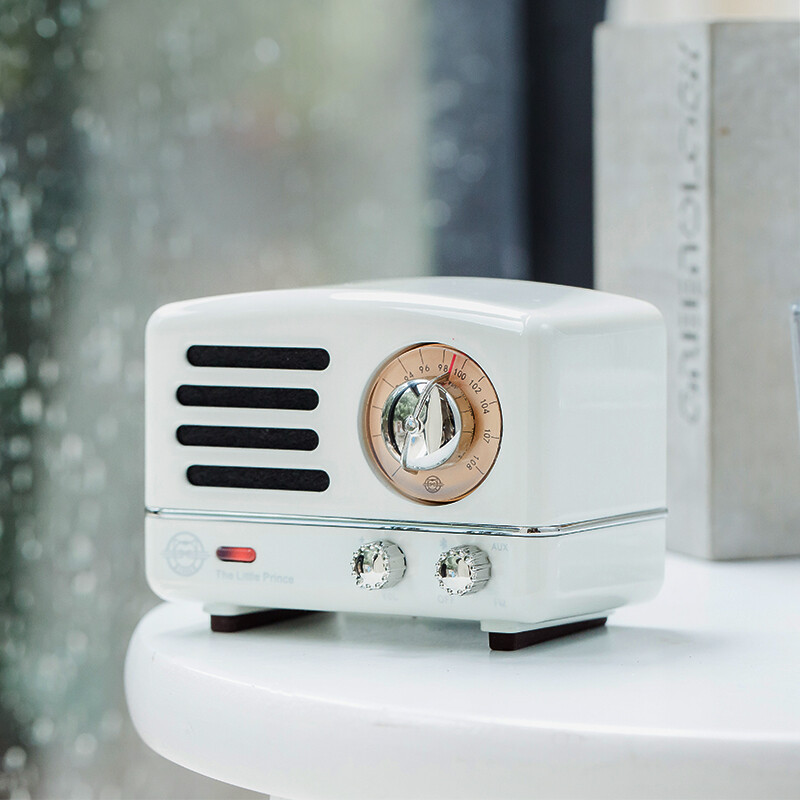 猫王音响 小王子OTR无线便携式蓝牙音箱可爱复古迷你小音响家用金属低音炮收音机七夕情人节礼物纯真白高清大图