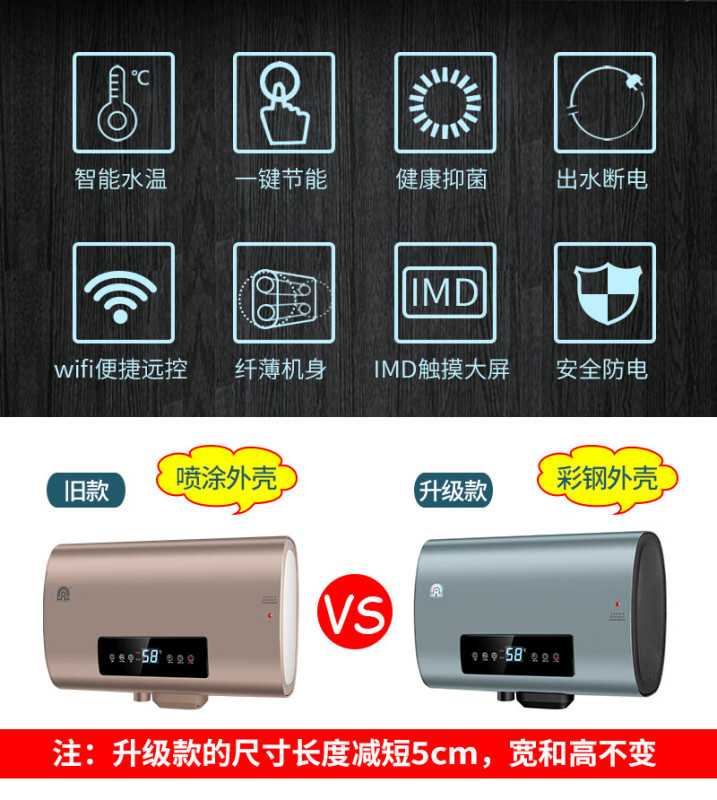 容声(RONGSHENG)电热水器 家用储水式热水器速热超薄双内胆智能水温 60L RZB60-B6L6 免费上门安装高清大图