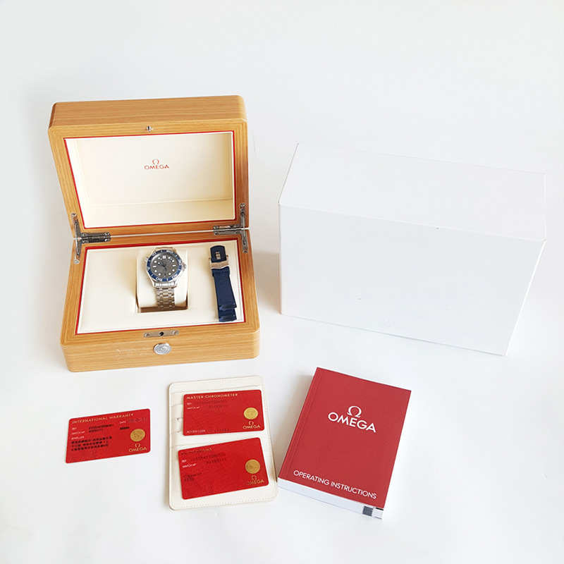 正品欧米茄omega海马自动机械42mm男表约18cm全套95新