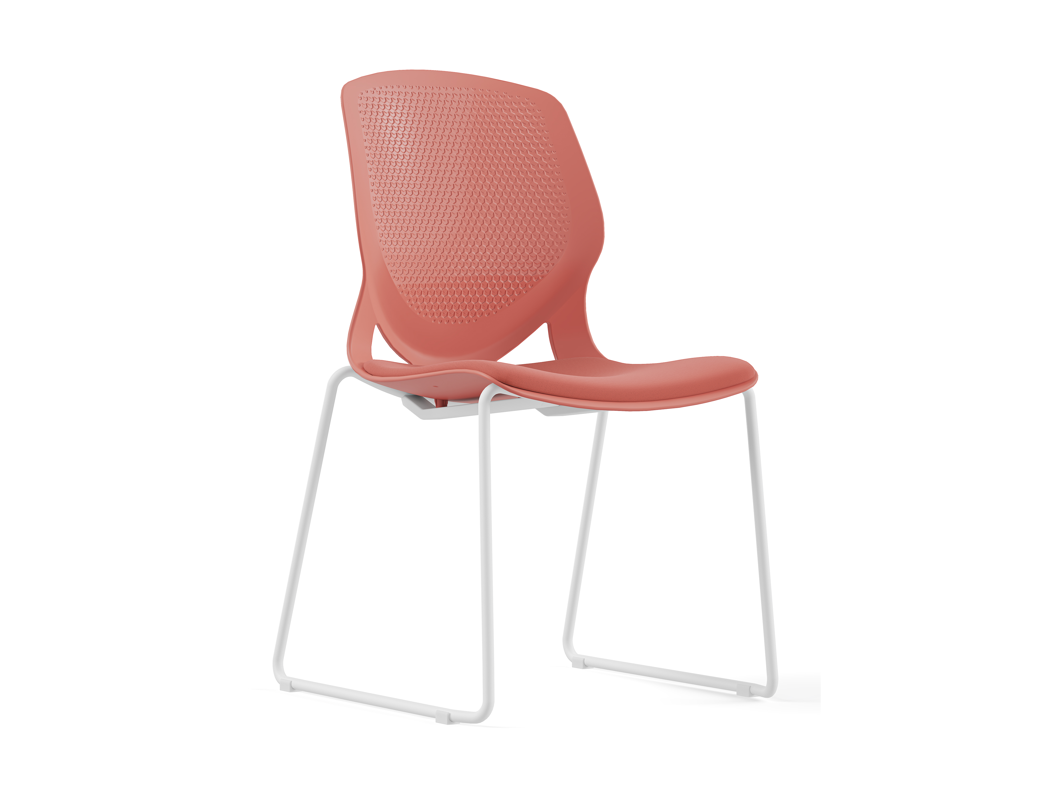 德诚和(DCH)简约时尚培训椅弓形洽谈椅会议椅F001弓形椅坐垫款 咖红色