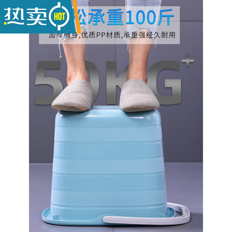 敬平加厚手提储水桶家用大号长方形塑料小方宿舍洗衣桶泡脚大水桶家用 蓝色无盖加大号高清大图