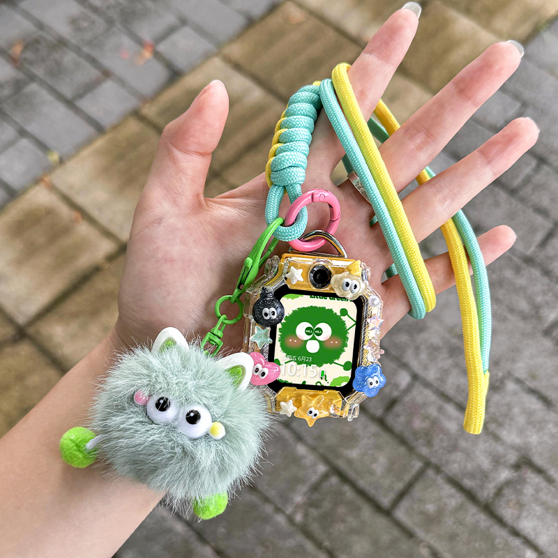 适用小天才电话手表表带Z10/Z9可爱挂脖Z11新款Z8Z7S保护套3139B 青黄 Z6S