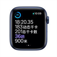 Apple Watch Series 6 44毫米 GPS版 蓝色铝金属表壳 深海军蓝色运动表带 智能手表