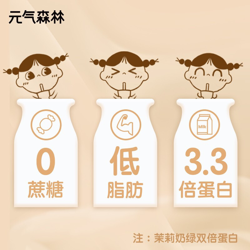 元気森林 元气森林0蔗糖低脂低卡奶茶元气森林乳茶 浓香原味 茉香奶绿 6瓶装